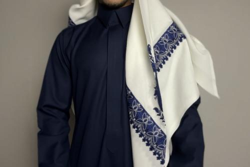 بوكس موج شال شتوي وقماش كحلي