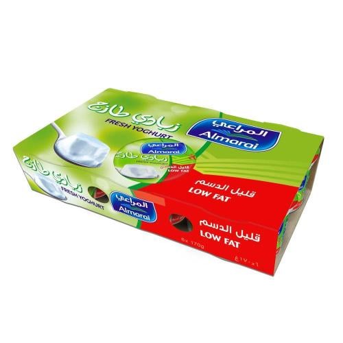 زبادي المراعي طازج قليل الدسم 170 جرام × 6 عبوات