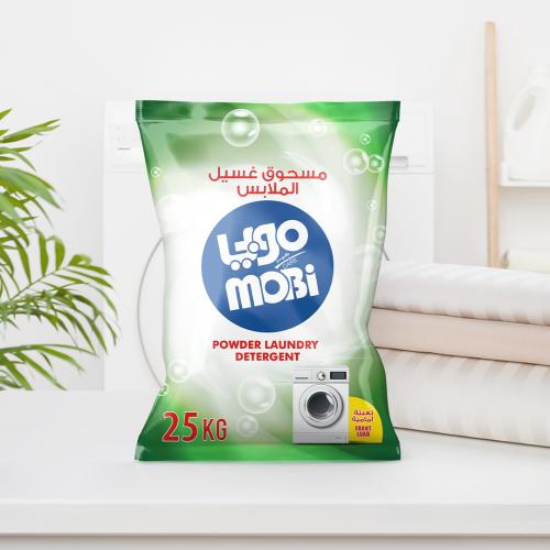 موبي مسحوق غسيل ملابس 25 كيلو لغسالات التعبئة الأم...