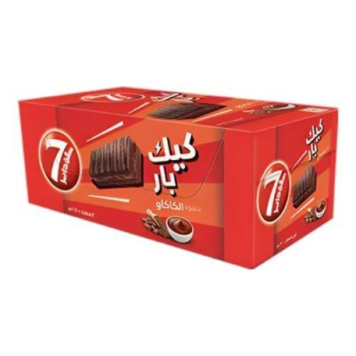 كيك بار شكولاتة سفن دايز 25 جرام 12 قطعة