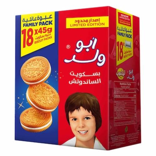 تي شوب بسكويت أبو ولد 45جرام ×18