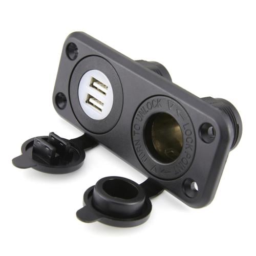 منفذ شاحن 2.1 امبير ومنفذ فيش ولاعة 20امبير