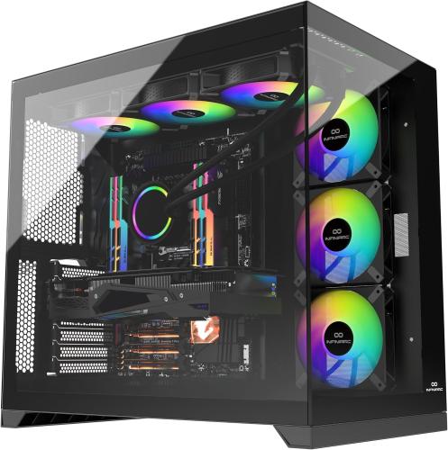 جهاز ألعاب INFINIARC Cube Pro 5070 12GB – معالج AMD Ryzen 7 7800X3D، B650، رسومات GDDR7، DDR5 16GB، SSD NVMe 1TB، مبرد سائل، Windo...