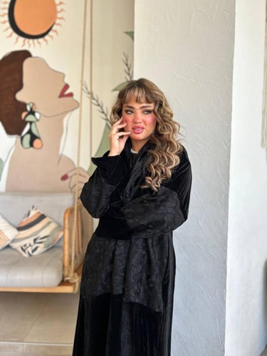 New abaya velvet colar