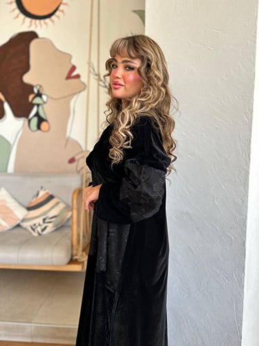 New abaya velvet colar