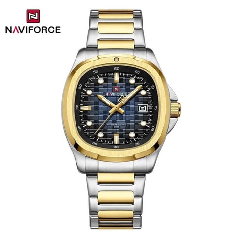 NAVIFORCE ساعة رجالية عصرية فاخرة مقاومة للماء
