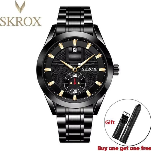 ساعة skrox رجالي مصنوعة من الفولاذ المقاوم للصدأ ب...