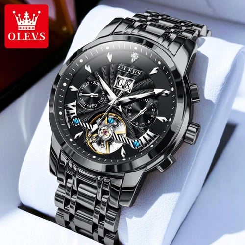 ساعة OLEVS Flywheel أوتوماتيكية للرجال