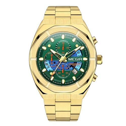 MEGIR-ساعة اليد المعدنية مقاوم للماء
