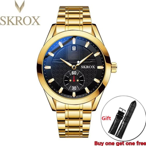 ساعة skrox رجالي مصنوعة من الفولاذ المقاوم للصدأ ب...