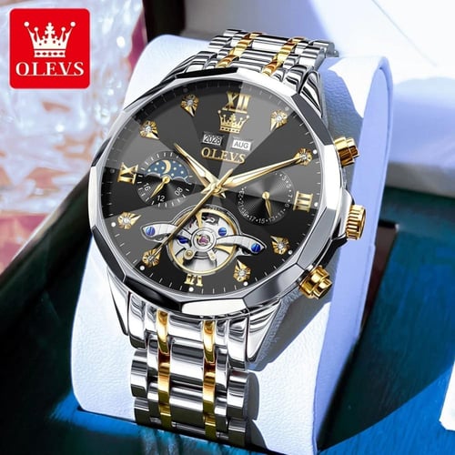 OLEVS ساعة ميكانيكية أوتوماتيكية للرجال