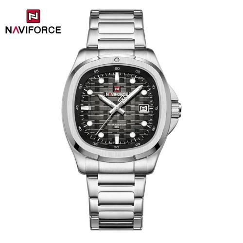 NAVIFORCE ساعة رجالية عصرية فاخرة مقاومة للماء