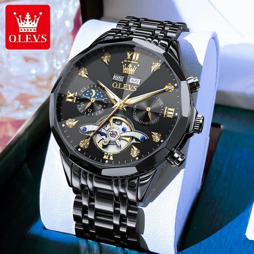 OLEVS ساعة ميكانيكية أوتوماتيكية للرجال