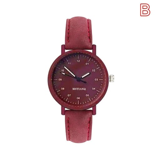 ساعة للنساء بحزام جلدي