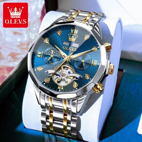 OLEVS ساعة ميكانيكية أوتوماتيكية للرجال