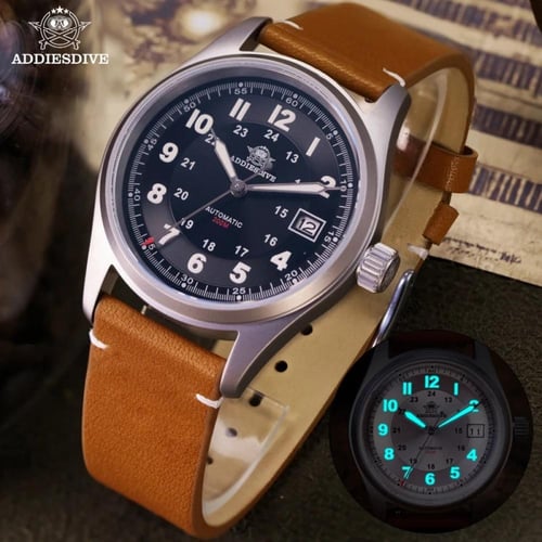 ADDIESDIVE-ساعة يد تناظرية فولاذية فاخرة للرجال