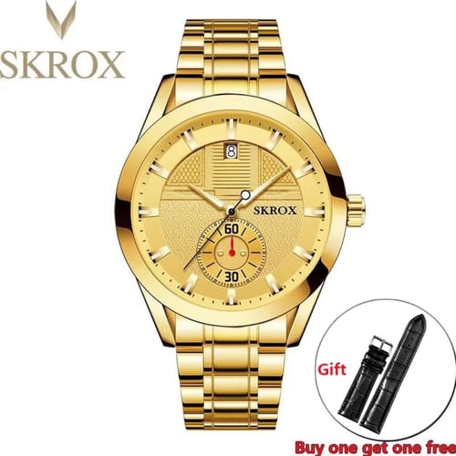 ساعة skrox رجالي مصنوعة من الفولاذ المقاوم للصدأ ب...