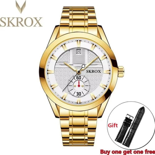 ساعة skrox رجالي مصنوعة من الفولاذ المقاوم للصدأ ب...