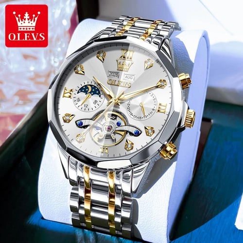 OLEVS ساعة ميكانيكية أوتوماتيكية للرجال