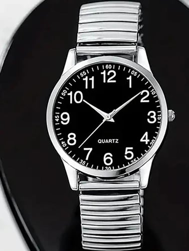 مجموعة ساعات كوارتز للرجال والنساء مع أرقام عربية...