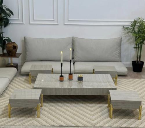 طقم طاولات ضيافة ارضي بديل للرخام