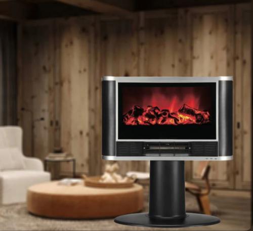 دفاية شاشة ديكورية مع برواز فضي مع ريموت