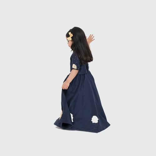 فستان أطفال كحلي طويل