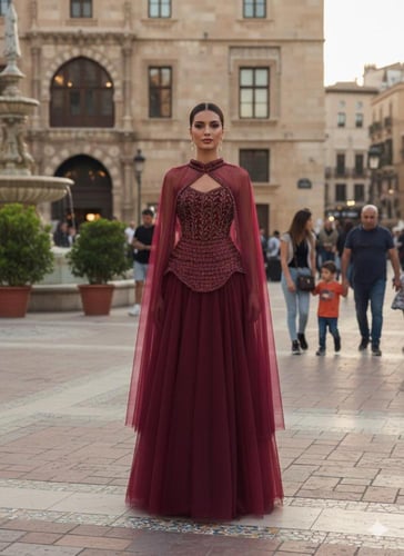 فستان سهره عودي خامة تل كلوش كلفه تطريز