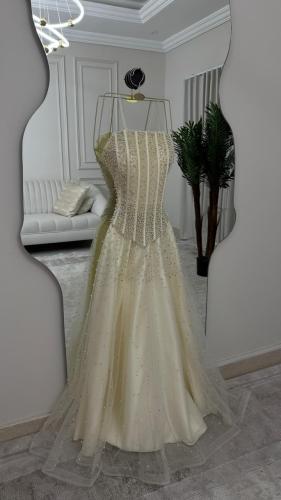 فستان سهره ابيض خامة تل ولول