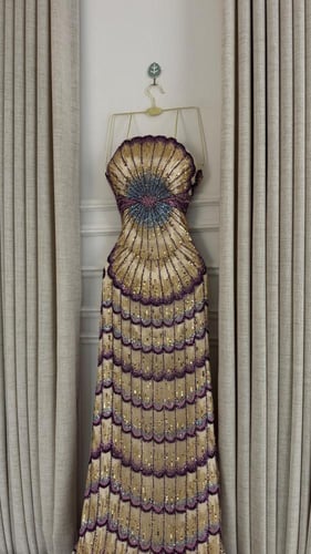 فستان سهره الخامة خرز وبطانه تفته