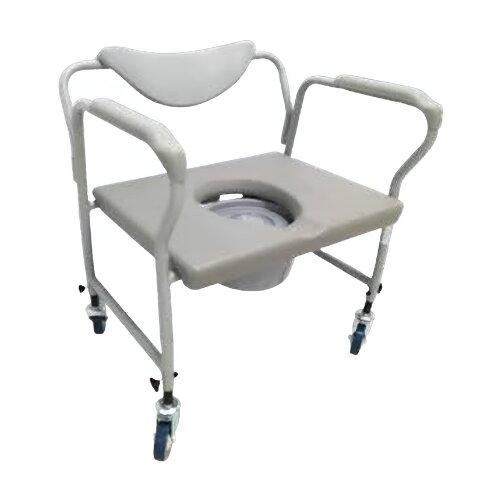 كرسي حمام عريض وكبير بكفرات 24 انش باللون السماوي