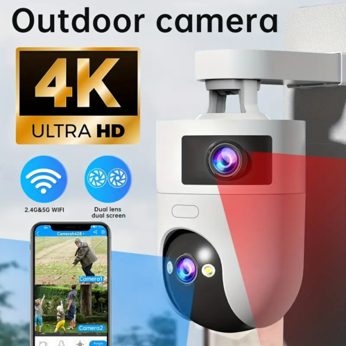 كاميرا IP خارجية لاسلكية بدقة 4K مع خاصية التتبع ا...