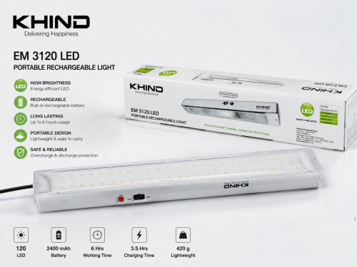 مصباح طوارئ LED أوتوماتيكي قابل لإعادة الشحن