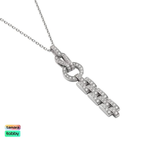 قلادة اغراف ذهب ابيض مرصوفة ماس