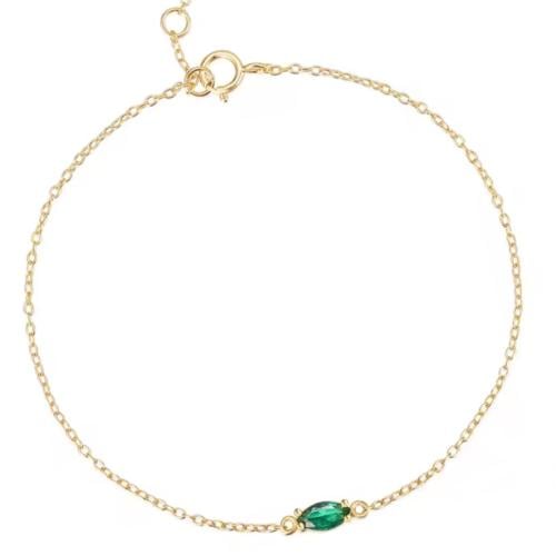 Delicate Green stone - فضة