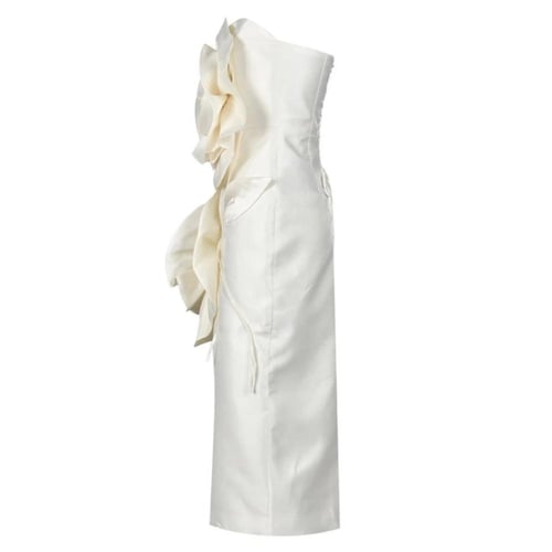 Ivory Bloom Sculpt Dress | فستان زهر العاج المنحوت