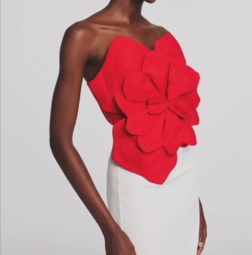 Scarlet Bloom Sculpted Top