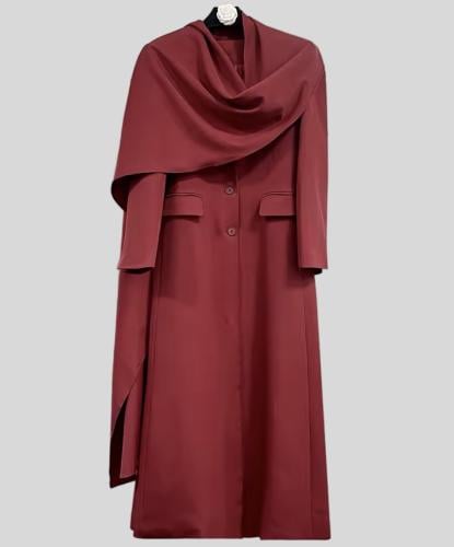 Royal Cape Long Coat with Luxe Design