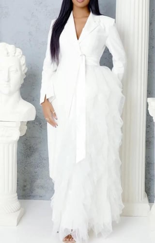 White Eclipse Elegance Coat Dress
