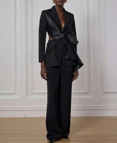 Midnight Ribbon Tailored Blazer