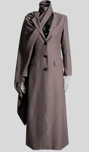 Royal Cape Long Coat with Luxe Design