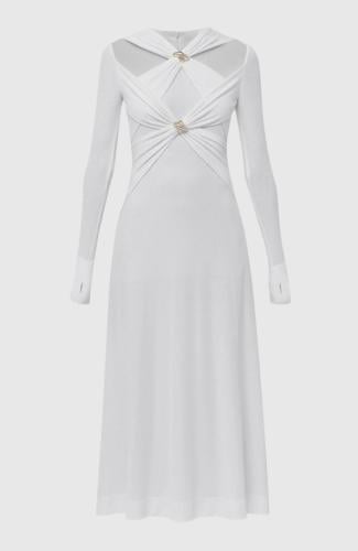 M Cross Maxi Dress In White