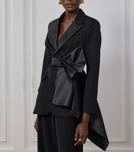 Midnight Ribbon Tailored Blazer