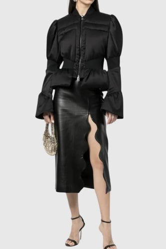 Noir Bold Luxe Jacket with Dramatic Silhouette