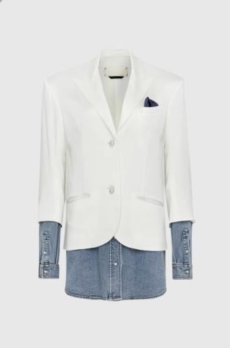 Blazer with Denim Accent