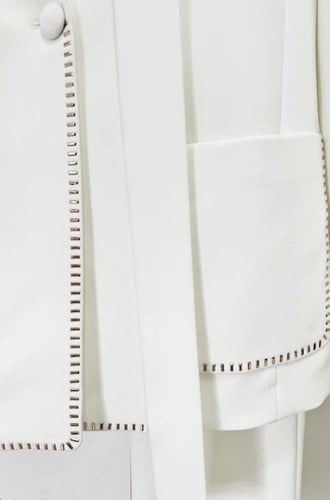 "Classic Elegance" Suit in Luxurious Ivory with Re...