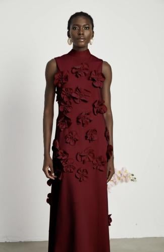 Crimson Petal Gown | فستان بتلات القرمز