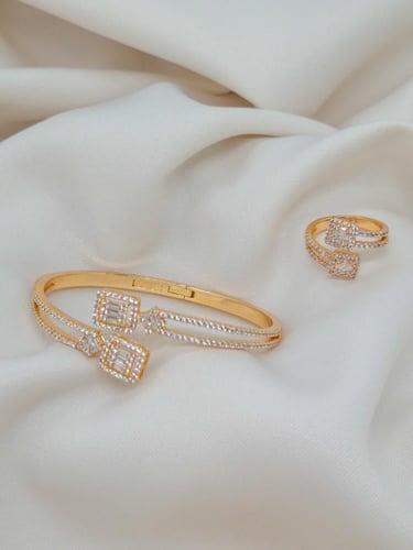 اساور مع خاتم زركونات موديل رقم 074