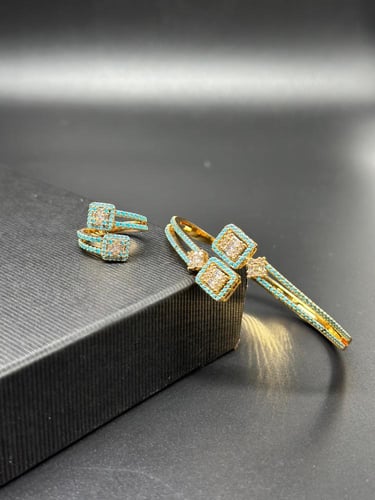 اساور مع خاتم زركونات موديل رقم 056