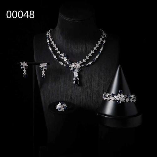 طقم مجوهرات زركون فخم عالي الجودة 4 قطع 0207